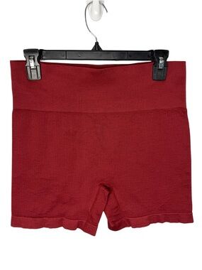 Colsie Maroon Ribbed Seamless Lounge Shorts Wide Waistband Cozy Casual XL
